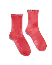 Load image into Gallery viewer, Strawberry Frill Top Hand-dyed Socks
