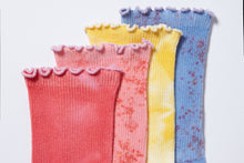 Load image into Gallery viewer, Strawberry Frill Top Hand-dyed Socks
